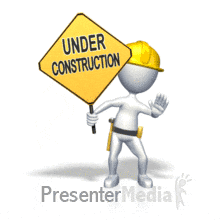 cartoon man holding under construction sign